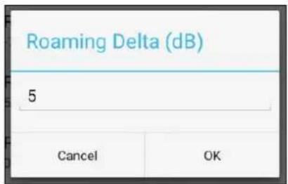Roaming Delta (dB) 5 Cancel OK