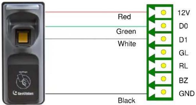 Red Green White Black 12V D0 D1 GL RL BZ GND
