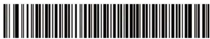 Black and white barcode image with vertical lines and a central dot