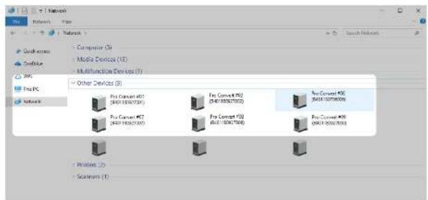 Network Network Computer (C) Media Devices (13) Multifunction Devices (1) Other Devices (2) Pro Convert 402 (968) 1000/7500 Pro Convert 402 (968) 1000/7500 Pro Convert 402 (968) 1000/7500 Pro Convert 402 (968) 1000/7500 Pro Convert 402 (968) 1000/7500 Positive (2) Scramark (1)