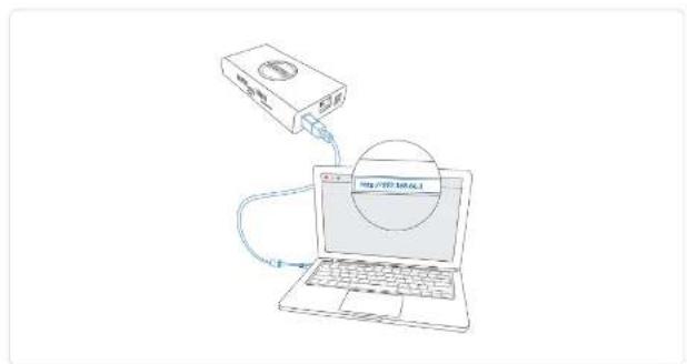 Diagram showing a device connected to a laptop with a circular label containing Chinese text.