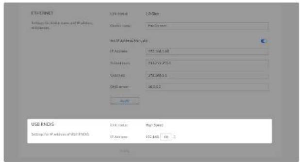 ETHURO LVM Status: 1.0 Lat Settings for IP address and IP address of Ethernet Format Type: Pre Format IP Address: 192.064.128 Spread Area: 3107.05.9554 Calendar: 192.064.11 DNS Server: 340.05.2 Apply USB ENDS Unit status: High Speed Settings for IP address of USB ENDS: IP Address: 192.064.128