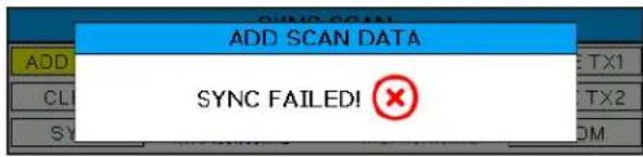 ADD SCAN DATA SYNC FAILED!