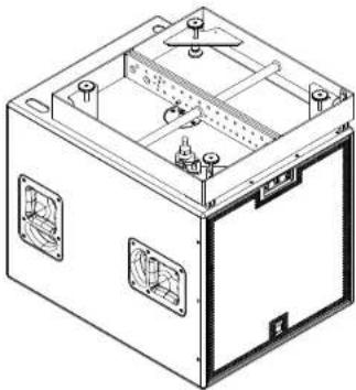 HK AUDIO CS 218 - Stacking speakers on top of a CS 118/CS 218 with the rigging frame only (+2°/0°/-2°) - 2