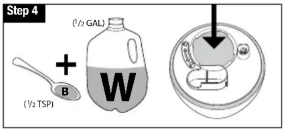 Step 4 (1/2 GAL) + (1/2 TSP) W