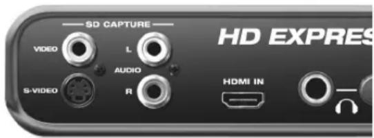SD CAPTURE HD EXPRES VIDEO L AUDIO S-VIDEO R HDMI IN