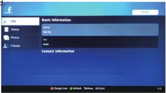 Info Videos Photos Friends Basic Information Name Sex Go Sex male Contact Information Change User Refresh Menu Edit Print 1/2