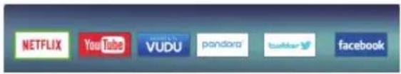 NETFLIX YouTube VUDU pandora twitter facebook