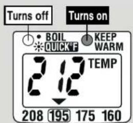 Zojirushi CD-LFC50 - When boiling has completed, a melody sounds and it automatically switches to 195°F Keep Warm mode. - 1