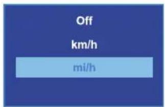 Off km/h mi/h