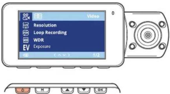 Video Resolution Loop Recording WDR Exposure 02 (▲▼) 1/2