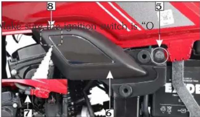 Make sure the ignition switch is "O 8 5 7 6