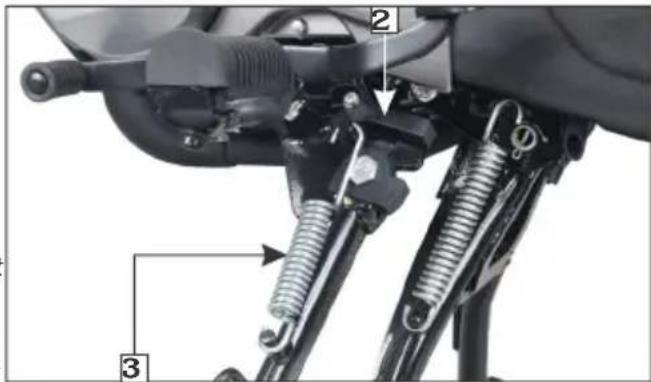 Technical diagram of bicycle suspension system components with numbered parts and labeled parts