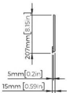 207mm [8.15in] 5mm [0.2in] 15mm [0.59in]