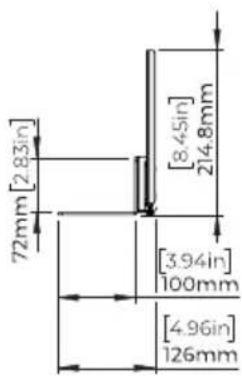 72mm [2.83in] [8.45in] 214.8mm [3.94in] 100mm [4.96in] 126mm