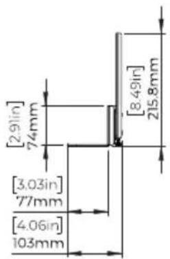 [2.9in] 74mm [3.03in] 77mm [4.06in] 103mm [8.49in] 215.8mm