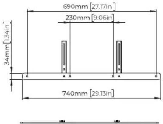 690mm [27.17in] 230mm [9.06in] 34mm [1.34in] 740mm [29.13in]