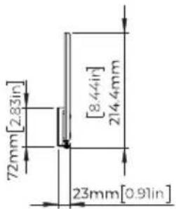 72mm[2.83in] [8.44in] 214.4mm 23mm[0.91in]