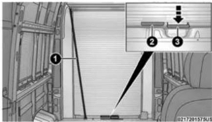 Technical diagram showing a mechanical assembly with labeled parts and an inset detail view highlighting a component.