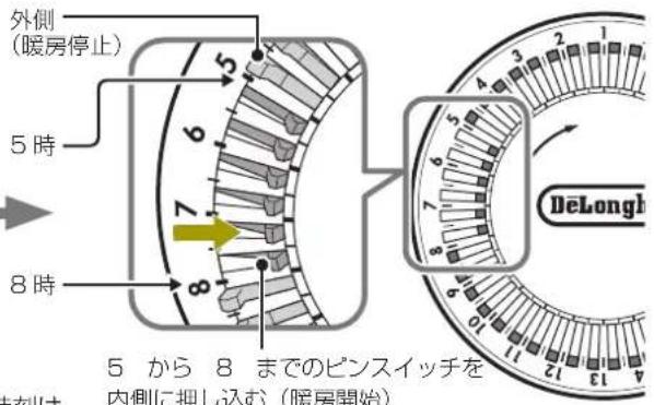 DELONGHI RHJ21F1015 - タイマー運転時刻の設定 - 1