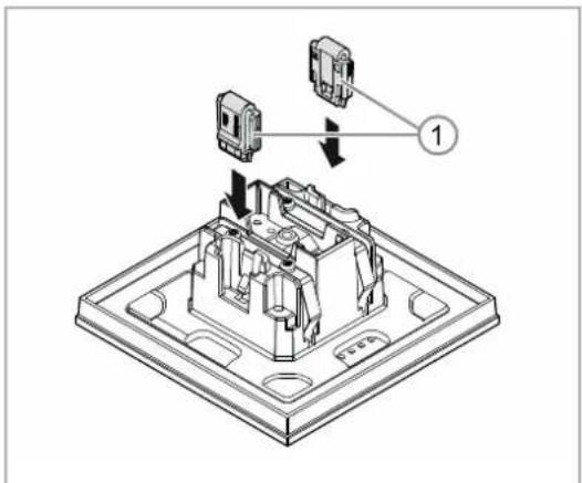 Technical diagram showing a mechanical assembly with labeled components and directional arrows indicating connection or movement.