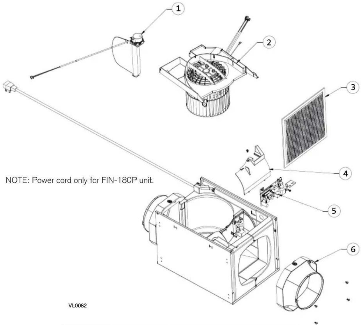 NOTE: Power cord only for FIN-180P unit. VL0082