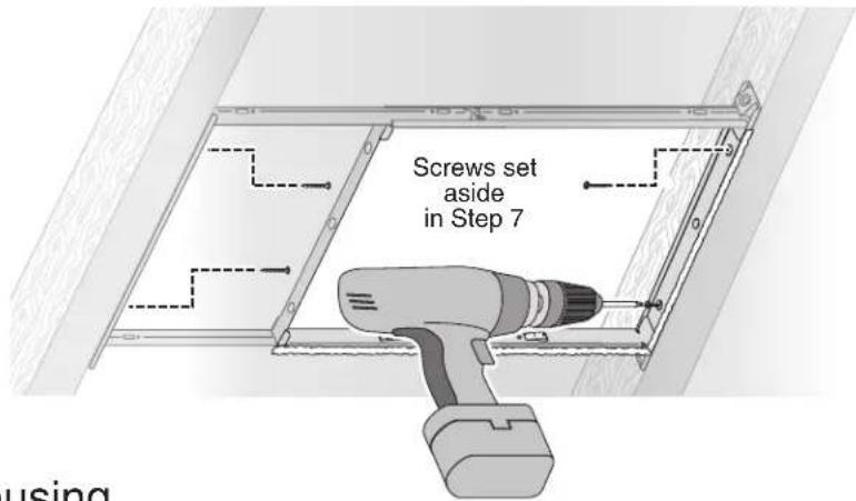 Screws set aside in Step 7 using