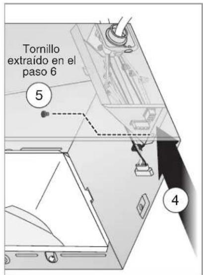Tornillo extraído en el paso 6 5 4