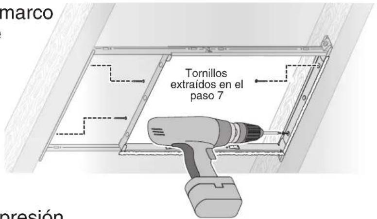 marco Tornillos extraídos en el paso 7 presión