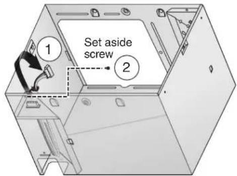 1 Set aside screw 2