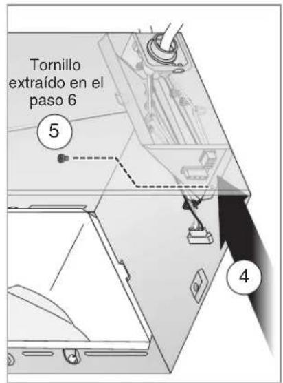 Tornillo extraído en el paso 6 5 4