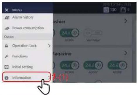 Menu Alarm history Power consumption Option Operation Lock > Functions Initial setting Information 24.0 AC001 VeriNetar 24.0 AC002 AC003 24.0 AC004 24.0 AC005 24.0 AC006 24.0 AC007 24.0 AC008 24.0 AC009 24.0 AC010 24.0 AC011 24.0 AC012 24.0 AC013 24.0 AC014 24.0 AC015 24.0 AC016 24.0 AC017 24.0 AC018 24.0 AC019 24.0 AC020 24.0 AC021 24.0 AC022 24.0 AC023 24.0 AC024 24.0 AC025 24.0 AC026 24.0 AC027 24.0 AC028 24.0 AC029 24.0 AC030 24.0 AC031 24.0 AC032 24.0 AC033 24.0 AC034 24.0 AC035 24.0 AC036 24.0 AC037 24.0 AC038 24.0 AC039 24.0 AC040 24.0 AC041 24.0 AC042 24.0 AC043 24.0 AC044 24.0 AC045 24.0 AC046 24.0 AC047 24.0 AC048 24.0 AC049 24.0 AC050 24.0 AC051 24.0 AC052 24.0 AC053 24.0 AC054 24.0 AC055 24.0 AC056 24.0 AC057 24.0 AC058 24.0 AC059 24.0 AC060 24.0 AC061 24.0 AC062 24.0 AC063 24.0 AC064 24.0 AC065 24.0 AC066 24.0 AC067 24.0 AC068 24.0 AC069 24.0