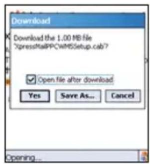 Download Download the 1.00 MB file *pressMailPPCWM5Setup.cab? Open file after download Yes Save As... Cancel Opening...
