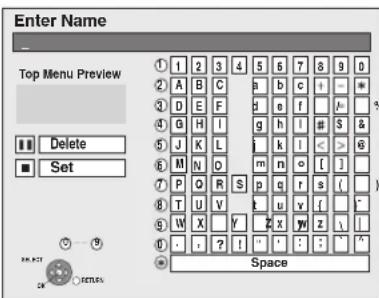 Enter Name Top Menu Preview Delete Set 1 2 3 4 5 6 7 8 9 0 2 A B C a b c + - * 3 D E F d e f / - 4 G H I g h l # $ & 5 J K L i k l < > 6 6 M N O m n o [ ] 7 P O R S p q r s / 8 T U V x u y / 9 W X Y Z X Y Z \ 10 : ? ! * : : " ^" Space