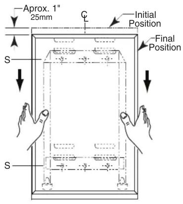 Aprox. 1" 25mm C Initial Position S Final Position S