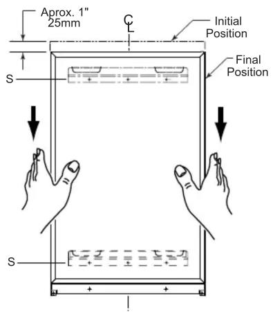 Aprox. 1" 25mm C Initial Position S Final Position S