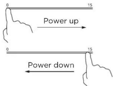 0 15 Power up 0 15 Power down