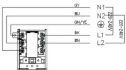 GY BU GN/YE BK BN N1 N2 A/A 2-022 L1 L2 A/A 2-022