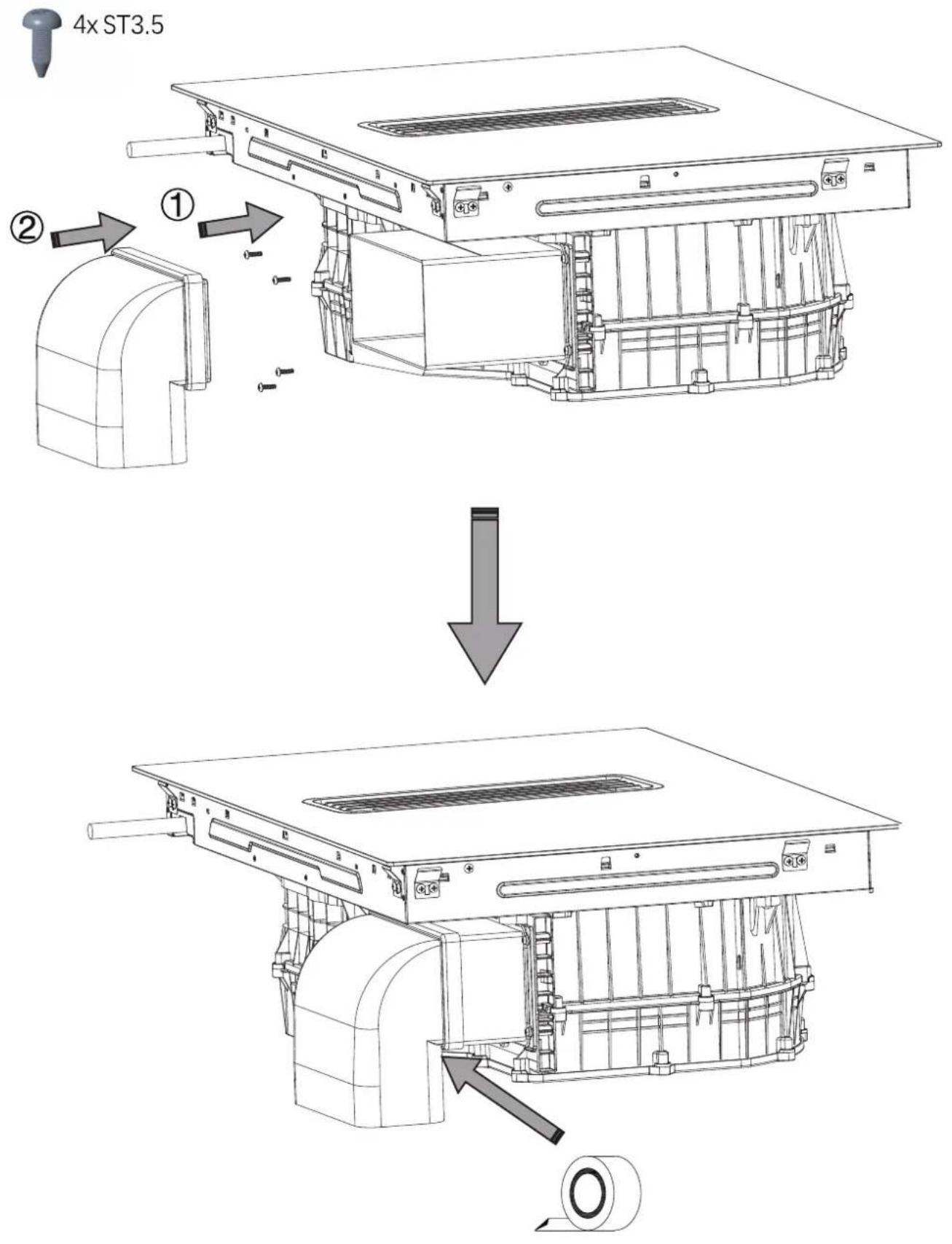 Master Kitchen IHMK 8082B SP BK - Install Baffle On The Stove - 8