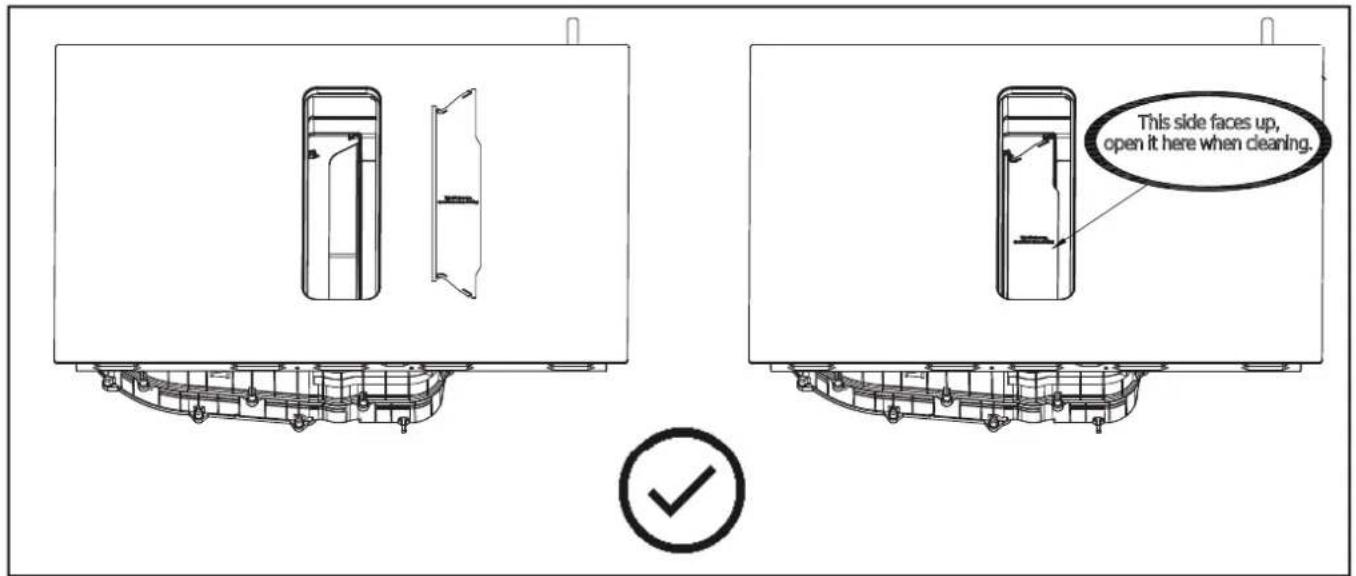This side faces up, open it here when cleaning.