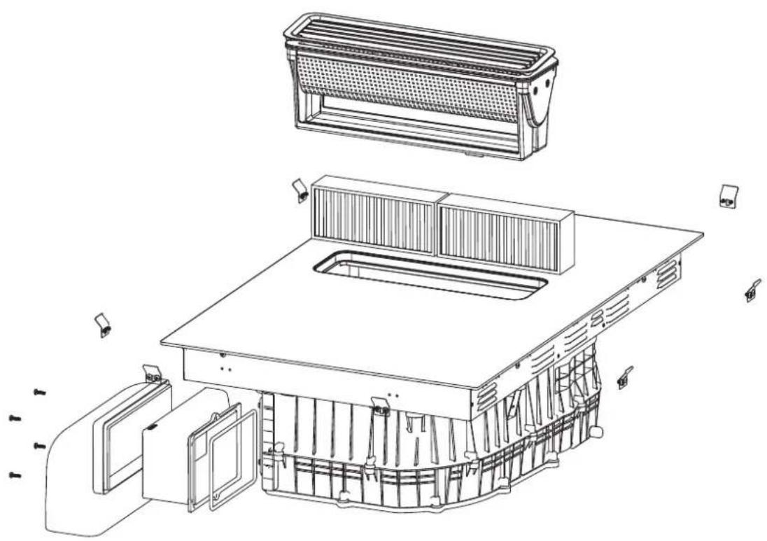 Master Kitchen IHMK 8082B SP BK - Installation Accessories, Inward Discharge - 8