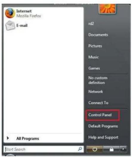 Internet Mozilla Firefox E-mail rd2 Documents Pictures Music Games No custom definition Network Connect To Control Panel Default Programs Help and Support All Programs Start Search