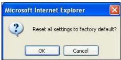 Microsoft Internet Explorer Reset all settings to factory default? OK Cancel