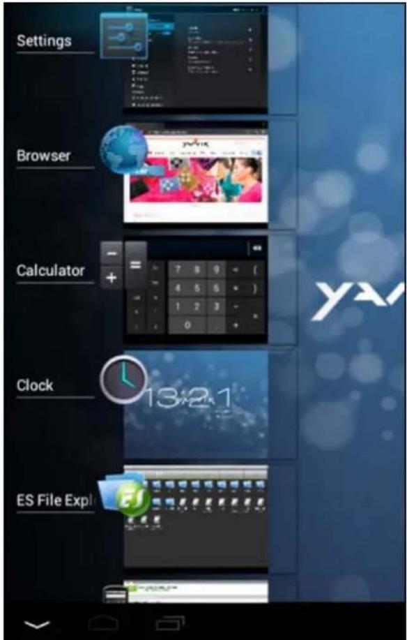 Settings Browser Calculator Clock ES File Expl