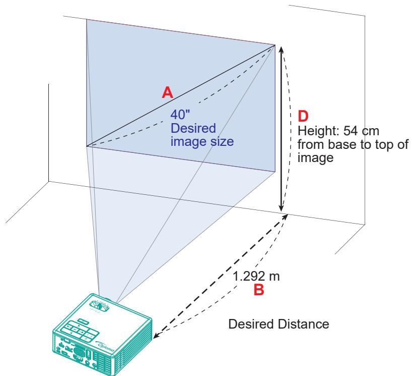 OPTOMA ML1050STi - Taille d'image et distance de projection - 2