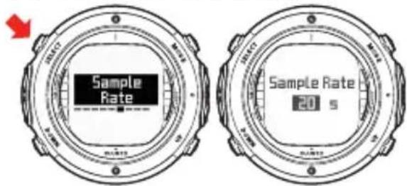 SUUNTO D61 - De meetinterval instellen - 1
