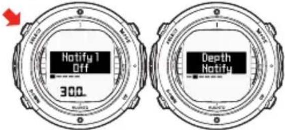 Notify 1 Off 300. Depth Notify