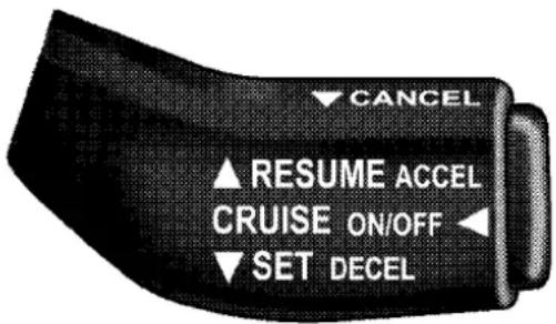 CANCEL ▲RESUME ACCEL CRUISE ON/OFF ▼SET DECEL
