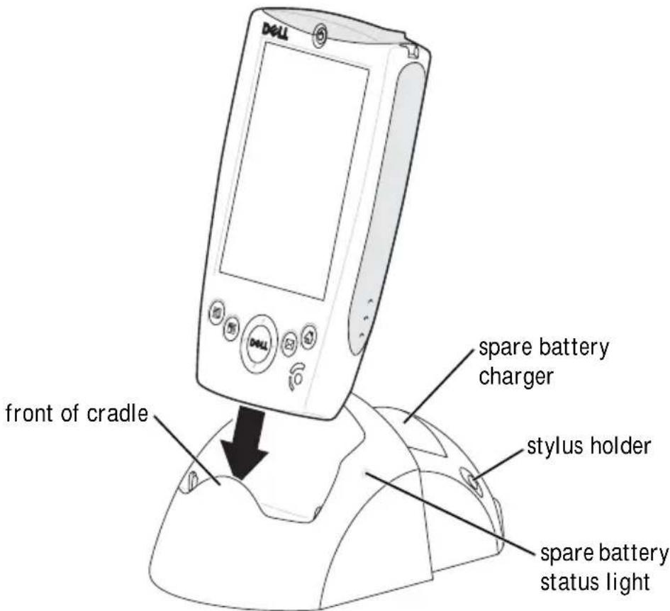 DOLL front of cradle spare battery charger stylus holder spare battery status light