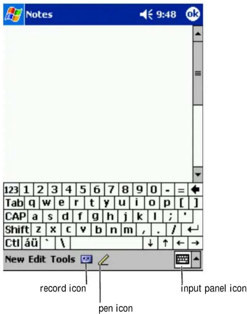 Notes 123 1 2 3 4 5 6 7 8 9 0 - = Tab q w e r t y u i o p [ ] CAP a s d f g h j k l ; ' Shift z x c v b n m , . / Ctl áü ` \ New Edit Tools record icon pen icon input panel icon 9:48 ok